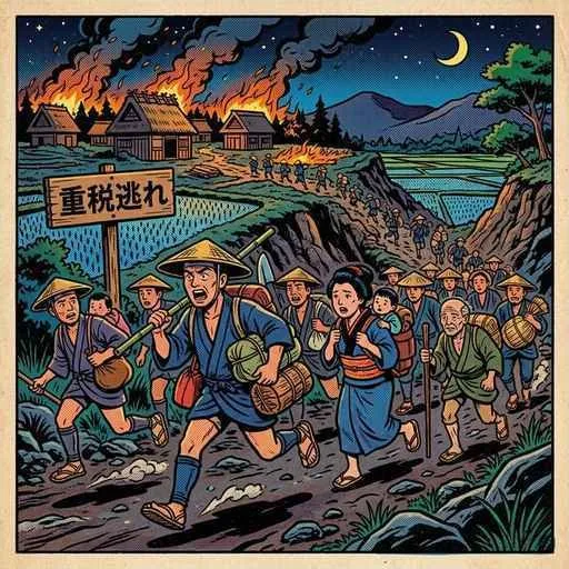 農民の逃散イメージ