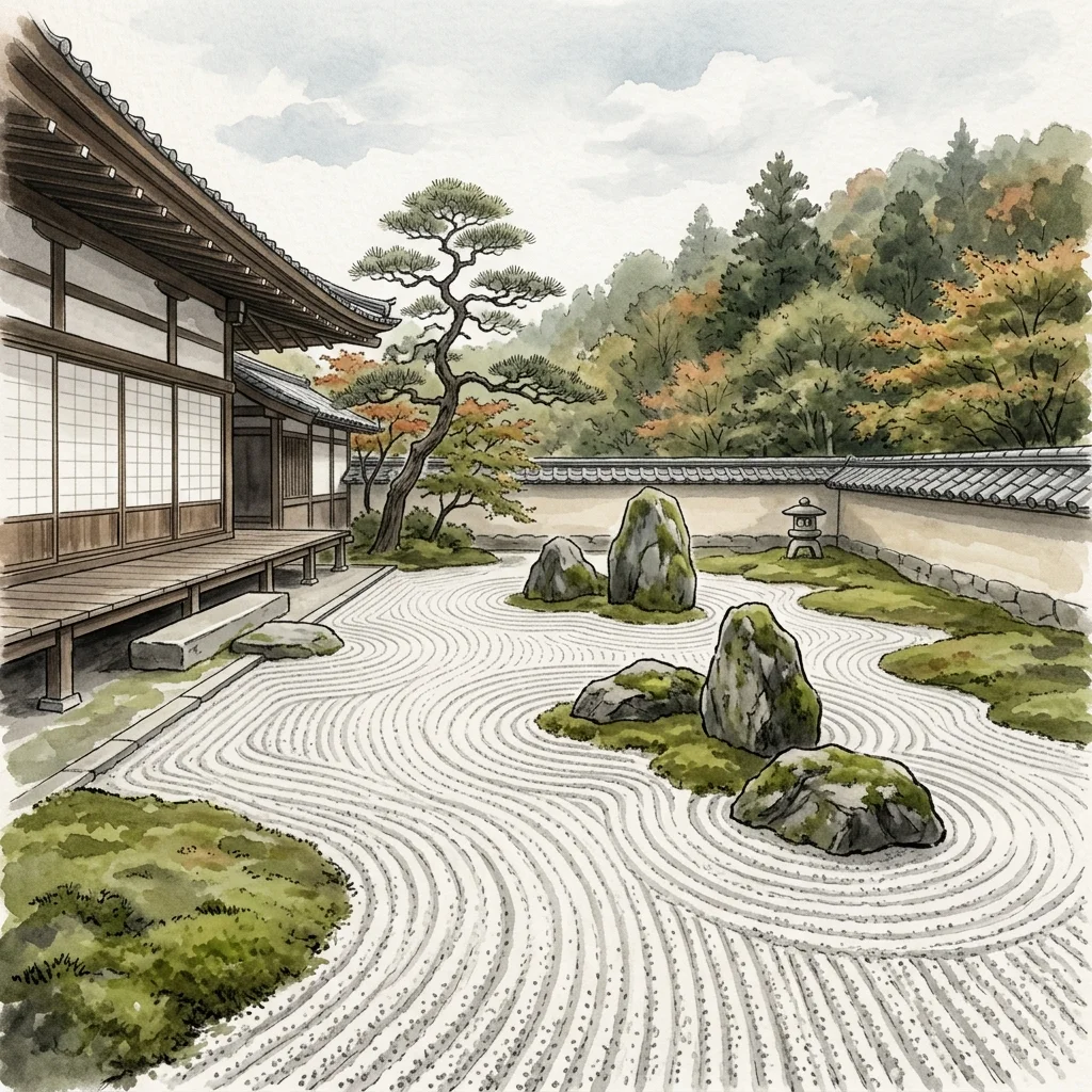 枯山水の庭園