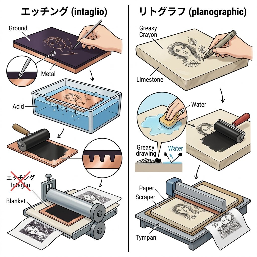 エッチングとリトグラフ