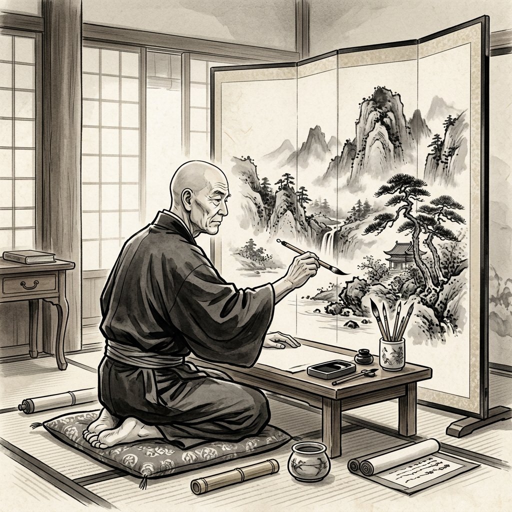 雪舟の水墨画